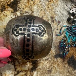 Handcrafted Brass Cross Accent